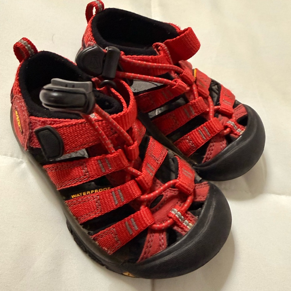 Keen Red and Black Kids Waterproof Outdoor Sandals